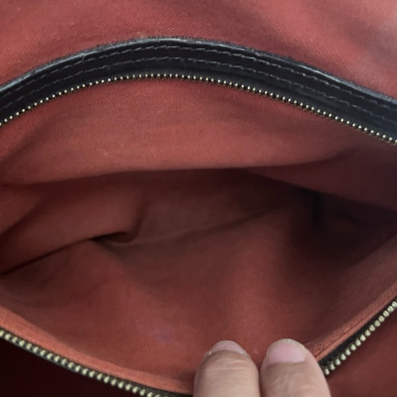 Louis Vuitton Brown Damier Tote with Red Interior Lining